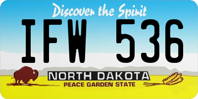 ND license plate IFW536