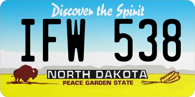 ND license plate IFW538