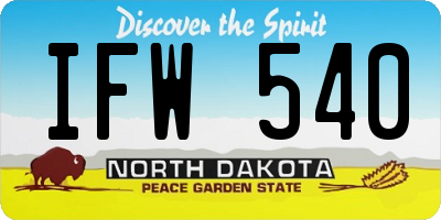 ND license plate IFW540