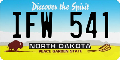ND license plate IFW541