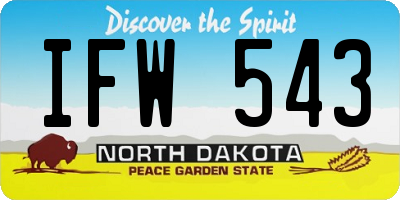 ND license plate IFW543
