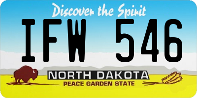 ND license plate IFW546