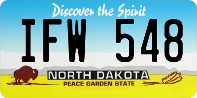 ND license plate IFW548