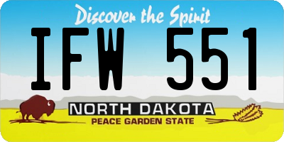ND license plate IFW551