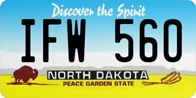 ND license plate IFW560