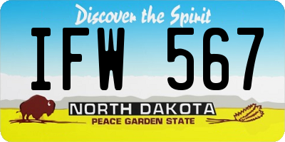 ND license plate IFW567