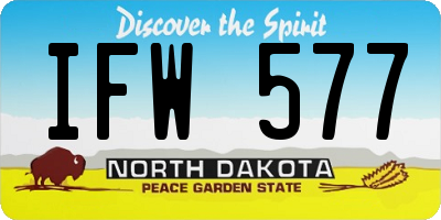 ND license plate IFW577