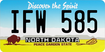 ND license plate IFW585