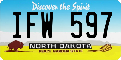 ND license plate IFW597