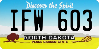 ND license plate IFW603