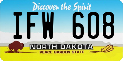 ND license plate IFW608
