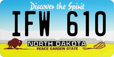 ND license plate IFW610