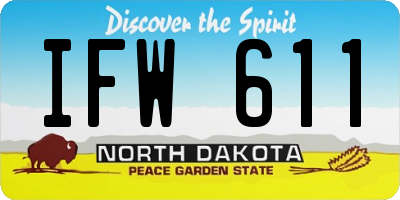 ND license plate IFW611