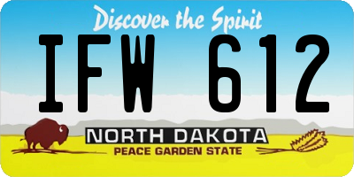 ND license plate IFW612