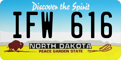ND license plate IFW616