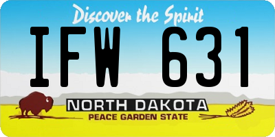 ND license plate IFW631