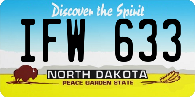 ND license plate IFW633