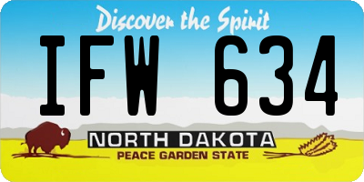 ND license plate IFW634