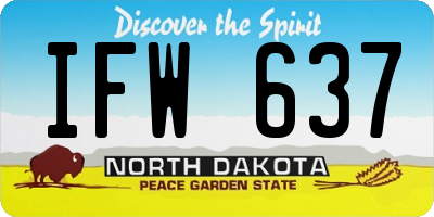 ND license plate IFW637