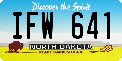 ND license plate IFW641
