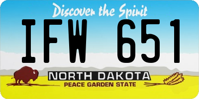 ND license plate IFW651