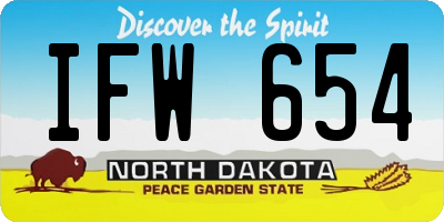 ND license plate IFW654