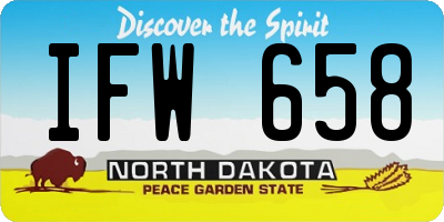 ND license plate IFW658