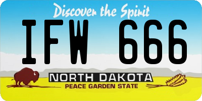 ND license plate IFW666