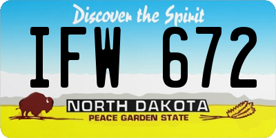 ND license plate IFW672