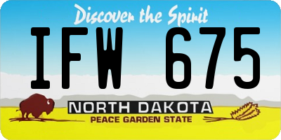 ND license plate IFW675