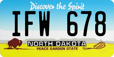 ND license plate IFW678