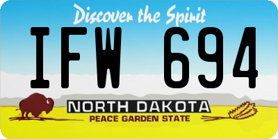 ND license plate IFW694