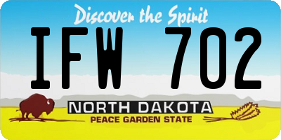 ND license plate IFW702