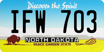 ND license plate IFW703