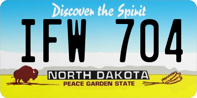 ND license plate IFW704