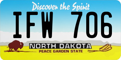 ND license plate IFW706