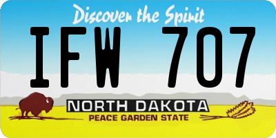 ND license plate IFW707
