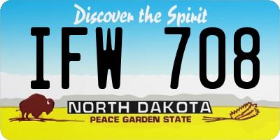 ND license plate IFW708