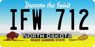 ND license plate IFW712