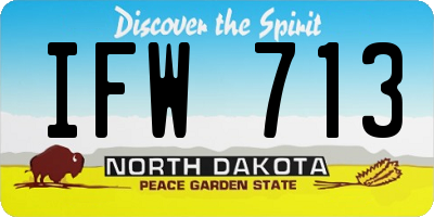 ND license plate IFW713