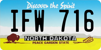 ND license plate IFW716