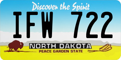 ND license plate IFW722
