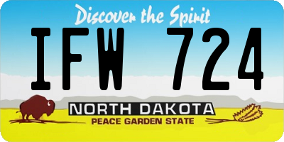 ND license plate IFW724
