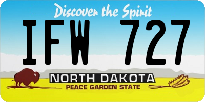 ND license plate IFW727