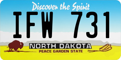 ND license plate IFW731