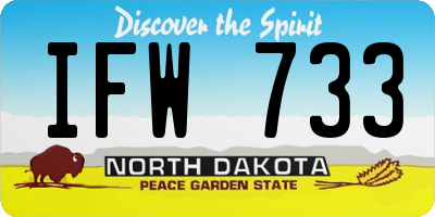 ND license plate IFW733