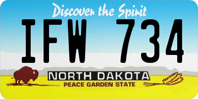 ND license plate IFW734