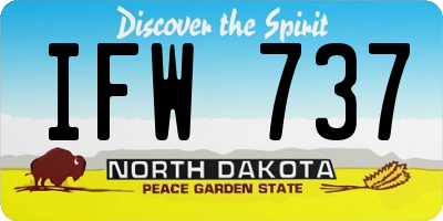 ND license plate IFW737
