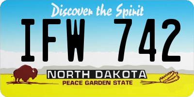 ND license plate IFW742