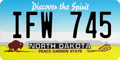ND license plate IFW745